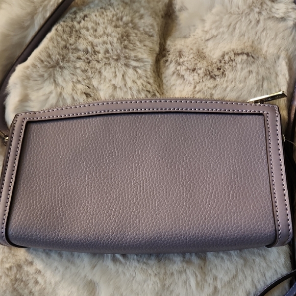 NWT Michael Kors Purple Leather Crossbody Bag with Silver Hardware - Picture 2 of 5